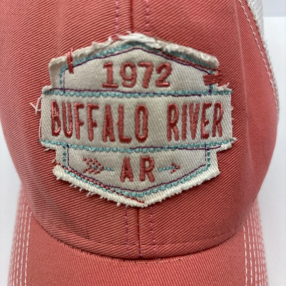 Pink/White Buffalo River Snapback Cap Arkansas Rafting USA Printed Cap‎